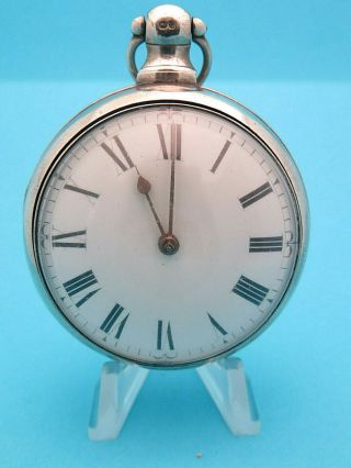 English Fuzee Silver Pair Cased 50mm Chas Maitland Pocket Watch Hallmarked 1798