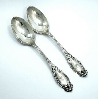 2 International Silver Co Abbotsford Sterling Large Heavy 8 " Oval Soup Spoons