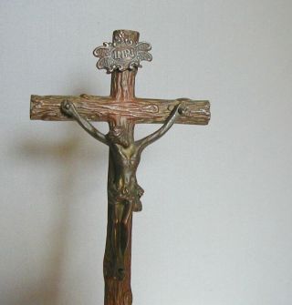 GORGEOUS ANTIQUE BRONZE CRUCIFIX WITH SKULL AND BONES AT THE BASE 2