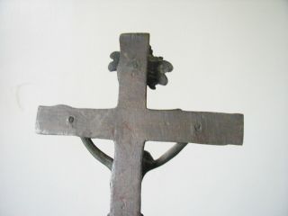 GORGEOUS ANTIQUE BRONZE CRUCIFIX WITH SKULL AND BONES AT THE BASE 3