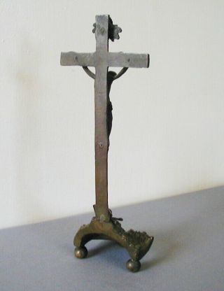 GORGEOUS ANTIQUE BRONZE CRUCIFIX WITH SKULL AND BONES AT THE BASE 5