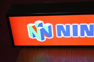 Vintage AUTHENTIC Retail NINTENDO 64 Lighted Store DISPLAY SIGN N64 Video Games 10