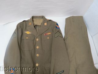 Wwii Us Army Air Corps Tunic Sz 36r D.  1940 Named & Pants 30 X 31 D.  1943 Named
