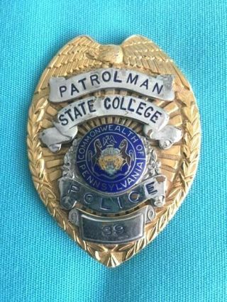 Vintage Penn State College Pennsylvania Police Badge