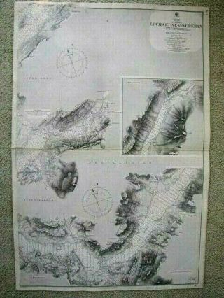 Rare 1863 Scotland Lochs Etive & Creran Navigational Maritime Chart Map