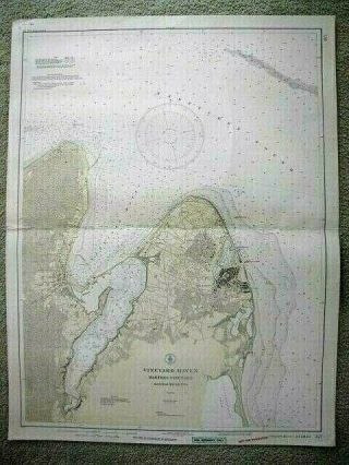Famous Authentic 1928 Dated Marthas Vineyard Mass.  Maritime Navigational Map