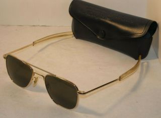 Vintage Ao American Optical Military Aviator Sunglasses 1976 Case Shape