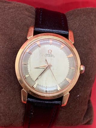 Vintage Solid 18k Gold Omega Automatic Wristwatch Men’s 34mm Runs Pie Pan Nr