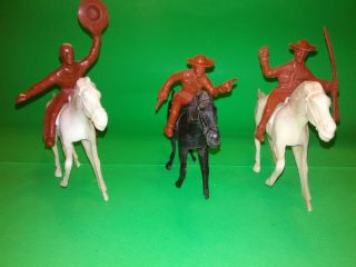 Vintage Payton Cowboys And Horses 3 - 4 " Figures (3 Cowboys And 3 Horses)