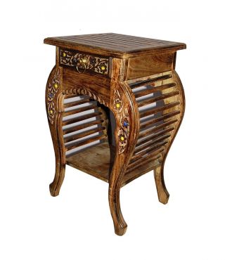 Antique Wood Handmade Handicraft Living Room Side Table Vintage Table Gift