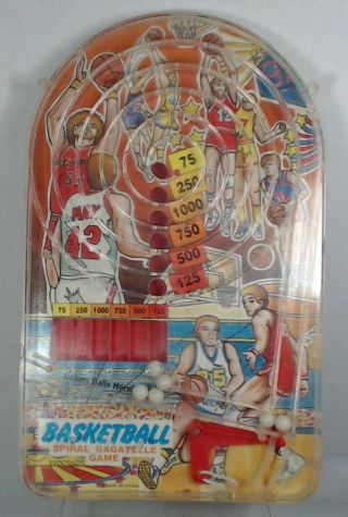 Basketball Bagatelle Pinball Vintage Tabletop Game 12 X 7 1/2