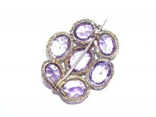 Stunning Large Antique Victorian 9ct Gold & Stone Oval Facet Amethyst Brooch Pin 5