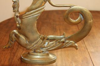 Antique Venetian Gondola Boat Mooring Sea Horse LARGE Figurine Statue Brass Art 4