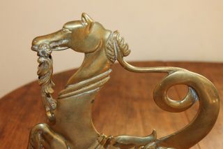 Antique Venetian Gondola Boat Mooring Sea Horse LARGE Figurine Statue Brass Art 5