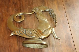 Antique Venetian Gondola Boat Mooring Sea Horse LARGE Figurine Statue Brass Art 7