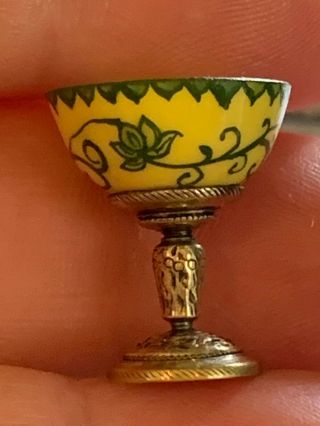 RARE Miniature Dollhouse Artisan KEN PALMER Sterling Gold Vermeil Challis Bowl 6