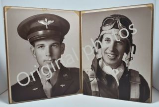 Two Vintage Ww2 United States Army Air Force Officer Portraits
