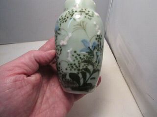 Antique Japanese Celadon Seto Porcelain Meiji Vase