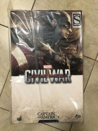 Hot Toys 1/6 Captain America Civil War Battling Version Mms360 Movie Promo Rare