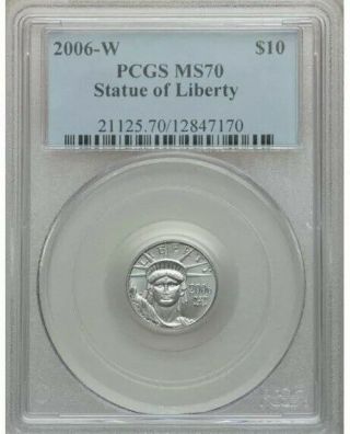 2006 W $10 Burnished Platinum Eagle 1/10 Ms70 Pcgs 70 - Very Rare In Pcgs 70