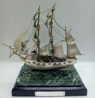 Sterling Silver Hallmark Hms Beagle Royal Navy Vintage Ship Model Charles Darwin