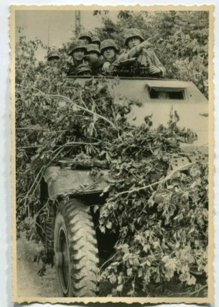 Ww2 Archived Photo Wehrmacht Soldiers On Armoured Truck