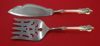 Grande Baroque By Wallace Sterling Silver Fish Serving Set 2 Piece Custom Hhws