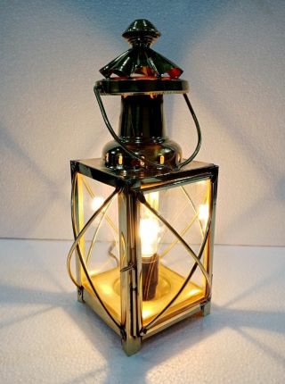 Vintage Brass Electric Lamp Maritime Ship Lantern Boat Light Home Decorative