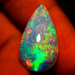 14.  00 Ct 24x14 Mm Ethiopian Opal Jigsaw Pattern Multi Color Rare Gemstone - Ebb34