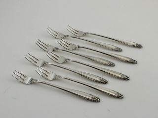 International Prelude Sterling Silver Cocktail Forks - Set Of 8 - 5 1/2 " - No Mono