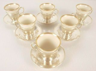 6 Vintage Antique Dominick And Haff Lenox Sterling Silver Demitasse Tea Cup Set