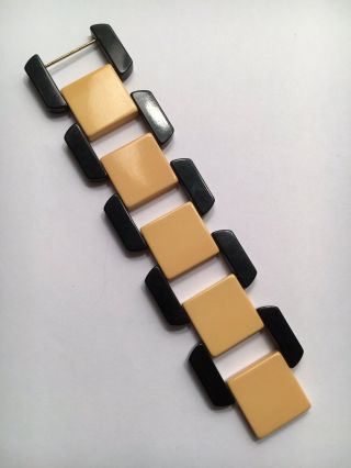(inv 203) - Rare Bakelite " Geometric " Bracelet - Art Deco