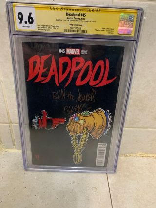 Deadpool 45 1:50 Run The Jewels Variant Rare Cgc 9.  6 Signed Skottie Young
