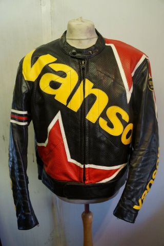 Rare Vanson Leathers Cobra Mk2 Star Motorcycle Jacket Size 50 (ukl)