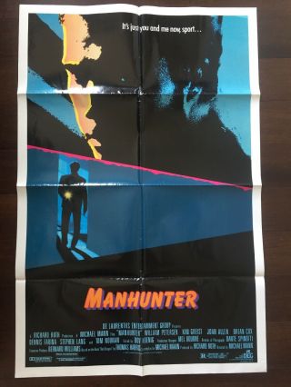 Manhunter 1986 Authentic Vintage Horror Movie Poster 27 X 41 Hannibal Lecter