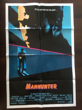 MANHUNTER 1986 AUTHENTIC VINTAGE HORROR MOVIE POSTER 27 X 41 HANNIBAL LECTER 6