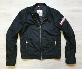 Authentic Rare Vintage Moncler Men’s Jacket Black Biker Style Courchevel Sz 1