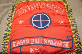 Ww2 U.  S.  Army 35th Infantry Division Pillow Cover Camp Breckinridge,  Ky