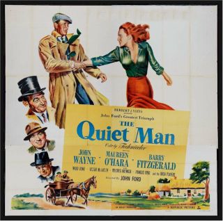 Quiet Man Vintage Movie Poster Six Sheet John Wayne 1952