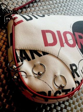 Rare Christian Dior John Galliano Hardcore Adore Pierced Saddle Bag 6