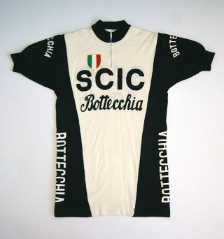 Jersey Vintage Scic Bottecchia De Marchi Conegliano T - Shirt Wool Rare Cycling
