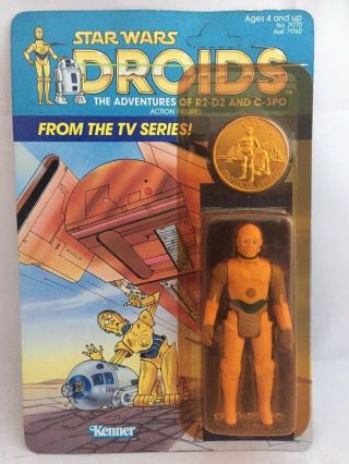 Vintage Star Wars Droids Cartoon C - 3po Moc Action Figure Toy Kenner 1985 C3po