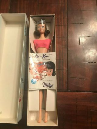 1962 Vintage Titian Midge Barbies Best Friend Doll Nib Box - Stock 860