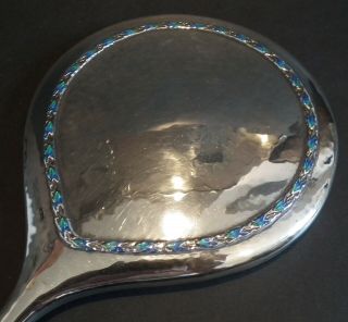 Silver & Enamel Hand Mirror By W.  H.  Hassler For Liberty & Co / Archibald Knox