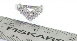 Vintage 1950s Platinum elegant 1.  0CT VS1/F diamond tiara cocktail ring size 6.  5 3