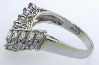 Vintage 1950s Platinum elegant 1.  0CT VS1/F diamond tiara cocktail ring size 6.  5 5