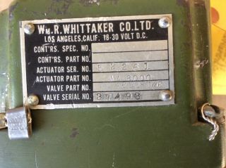 Vintage Ww2 Whittaker We4800 - 1 - 1 - 4d4 Indicater Assy Fuel Actuator Valve Shutoff