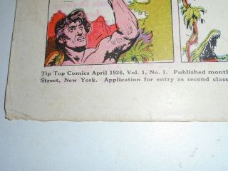TIP TOP COMICS VINTAGE No.  1 APRIL 1936 1ST.  E.  R.  BURROUGHS TARZAN in COMIC BOOK 3