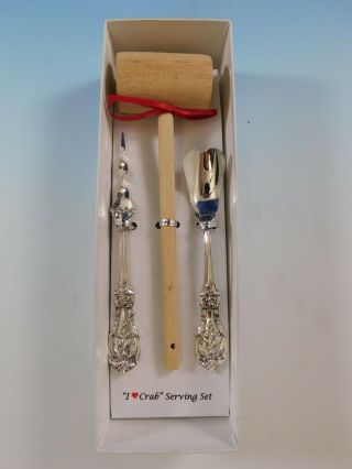 Francis I By Reed & Barton Sterling Silver I Love Crab Serving Set Seafood Gift