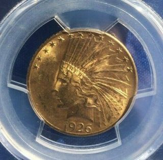 US Gold $10 Indian Head Eagle - 1926 PCGS MS62 - Bright Rare Coin 2